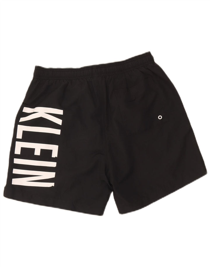 Calvin Klein Mens Graphic Swimming Shorts Small Black Polyester