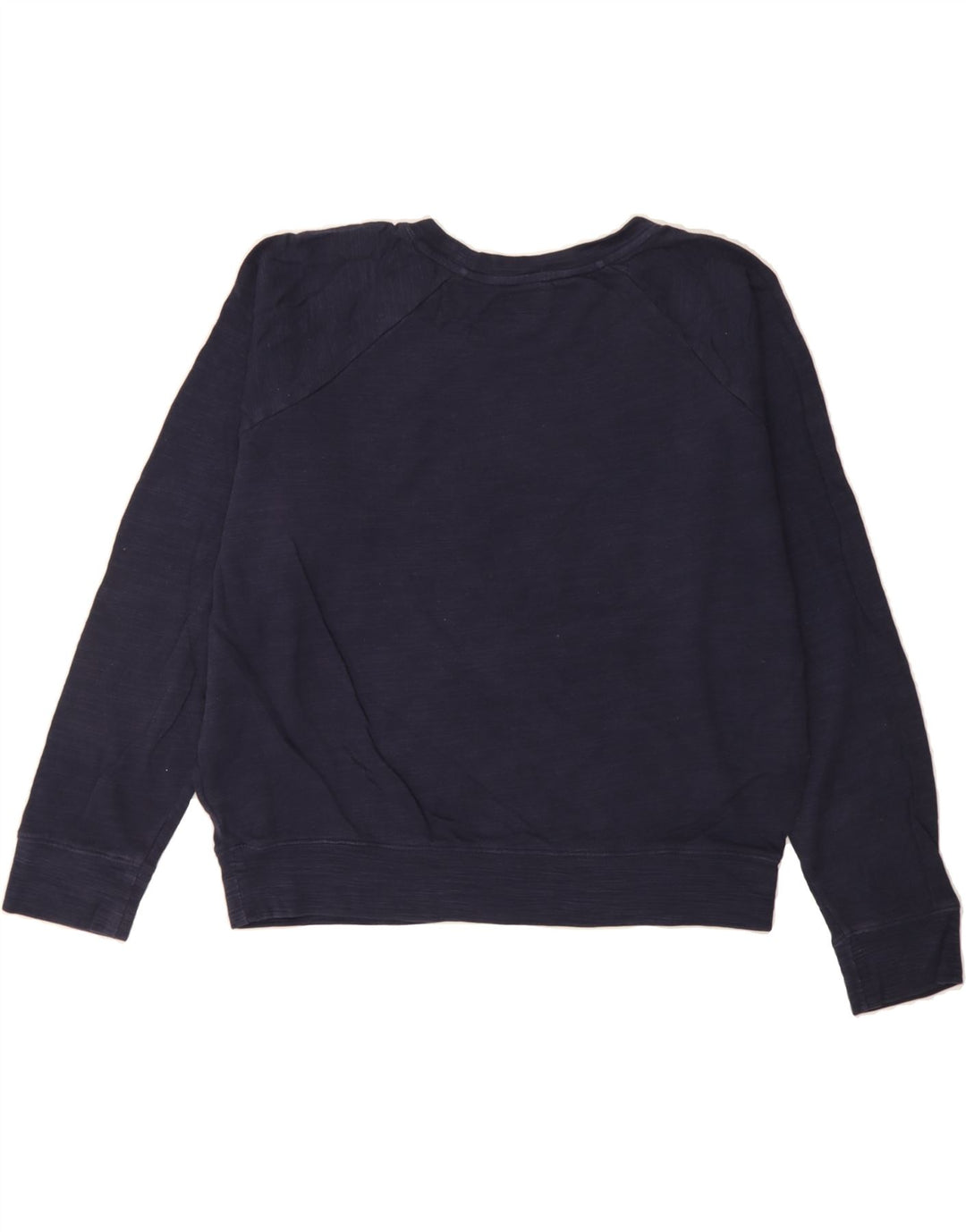 J. CREW Womens Oversized Sweatshirt Jumper UK 14 Medium Navy Blue Cotton Vintage J. Crew and Second-Hand J. Crew from Messina Hembry 