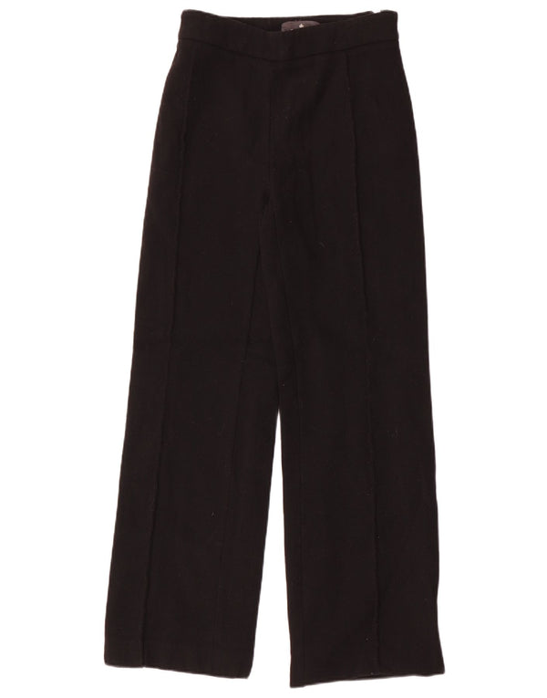 Vintage Womens Wide Leg Casual Trousers IT 40 Small W26 L30 Black