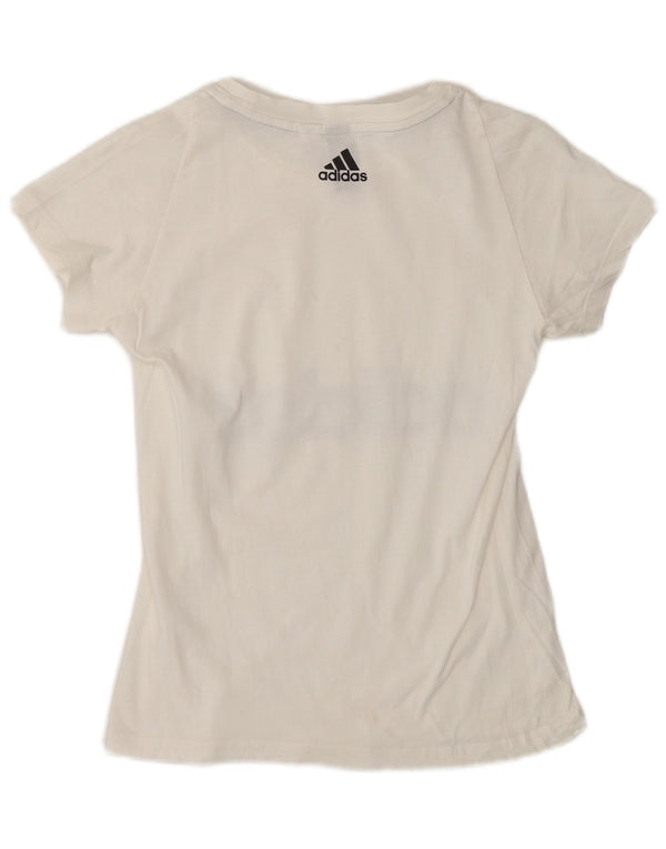 Adidas Womens Graphic T-Shirt Top UK 10 Small White