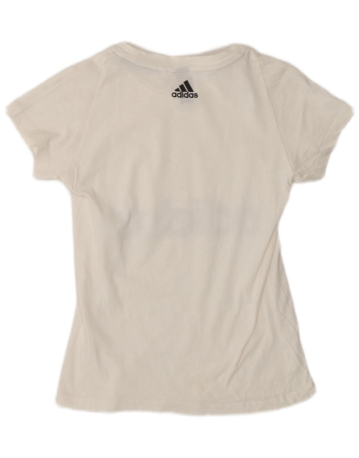 Adidas Womens Graphic T-Shirt Top UK 10 Small White