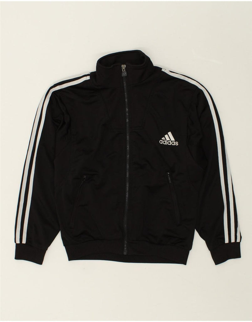 ADIDAS Womens Tracksuit Top Jacket UK 14 Medium Black Polyester | Vintage Adidas | Thrift | Second-Hand Adidas | Used Clothing | Messina Hembry 