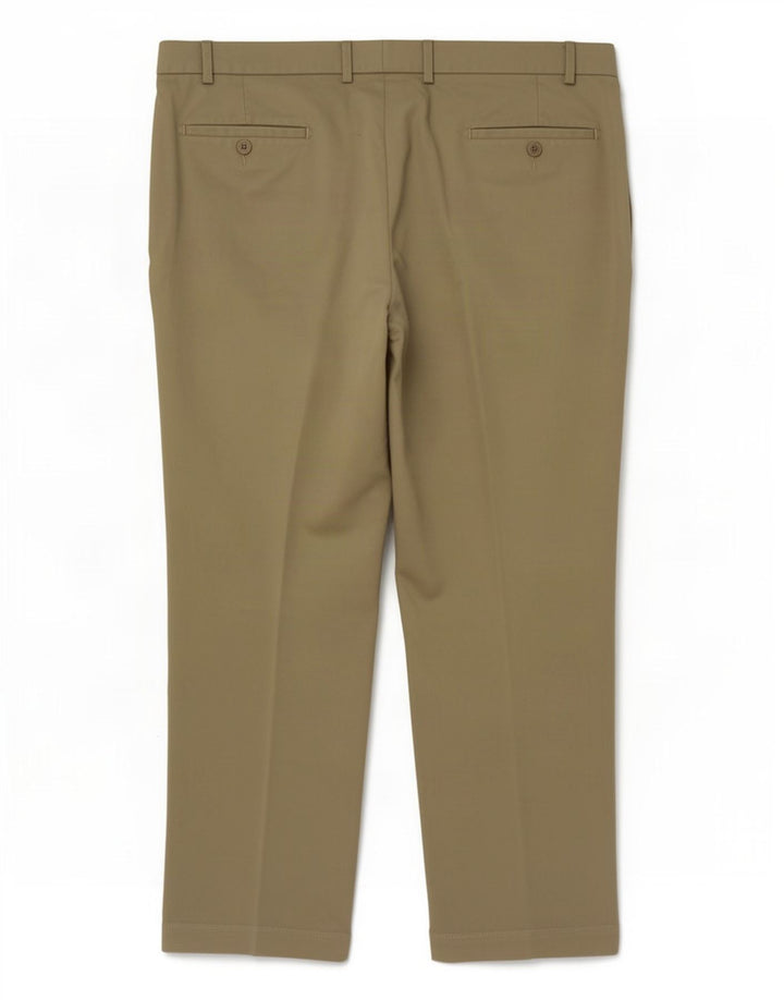 Marks & Spencer Mens Straight Chino Trousers W44 L31 Beige Polyester