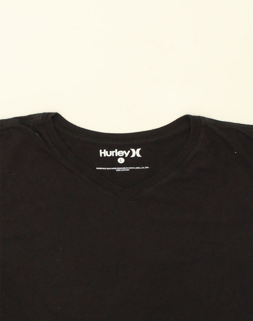 HURLEY Mens T-Shirt Top Large Black Cotton | Vintage Hurley | Thrift | Second-Hand Hurley | Used Clothing | Messina Hembry 