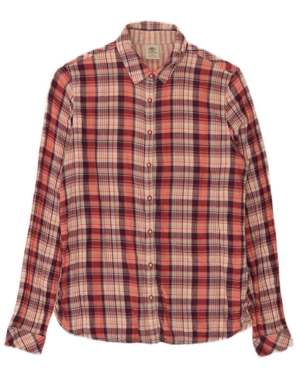 Timberland Womens Regular Fit Shirt UK 10 Small Red Check Cotton