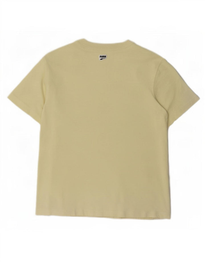 Puma Womens Graphic T-Shirt Top UK 14 Medium Yellow