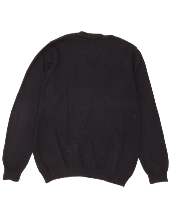 Marks & Spencer Mens Blue Harbour V-Neck Jumper Sweater Medium Navy Blue