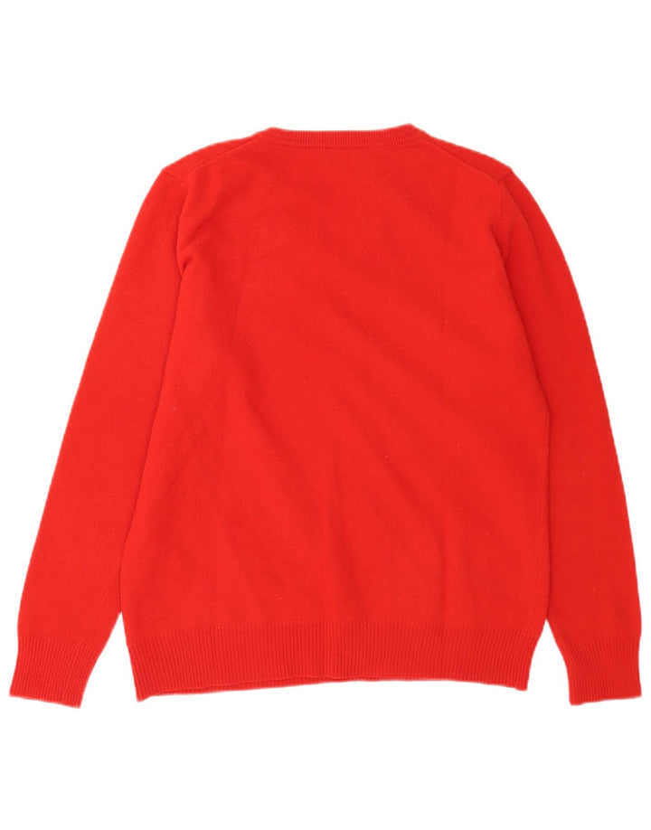 Colmar Mens V-Neck Jumper Sweater Medium Red Merino Wool