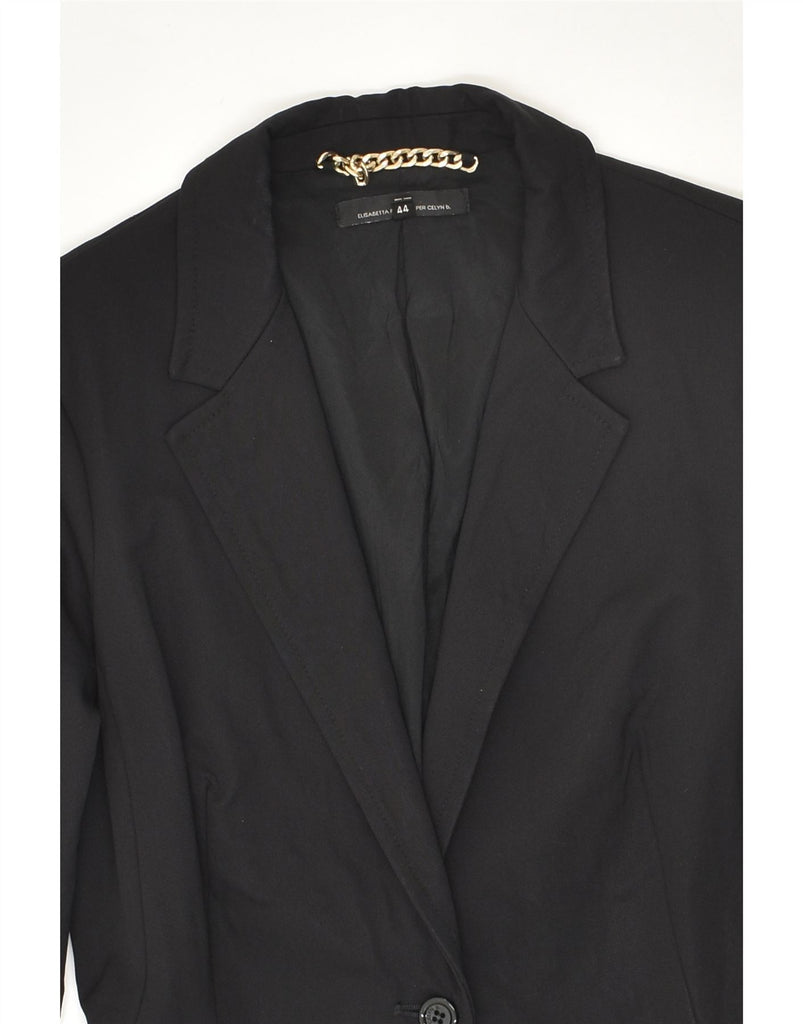 ELISABETTA FRANCHI Womens 1 Button Blazer Jacket IT 44 Medium Black | Vintage Elisabetta Franchi | Thrift | Second-Hand Elisabetta Franchi | Used Clothing | Messina Hembry 