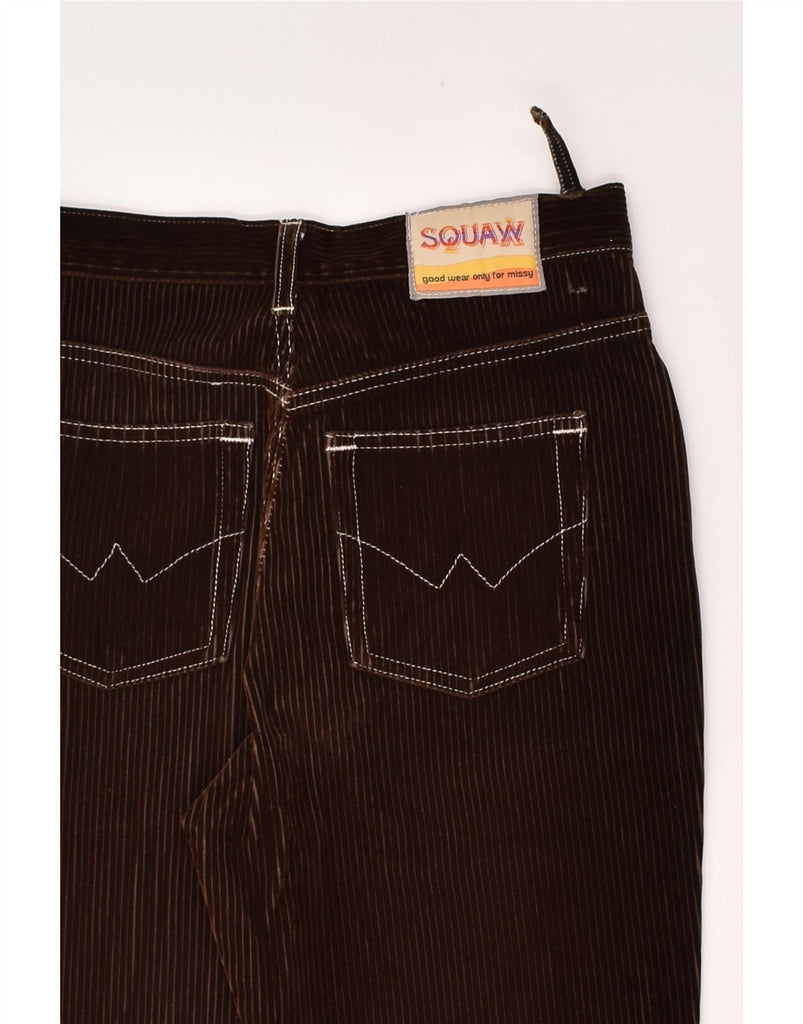 SQUAW Womens Slim Corduroy Trousers IT 42 Medium W26 L30 Brown Cotton | Vintage Squaw | Thrift | Second-Hand Squaw | Used Clothing | Messina Hembry 