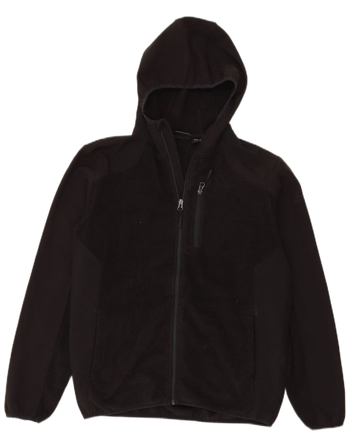 Reebok Mens Hooded Fleece Jacket UK 38 Medium Black Polyester