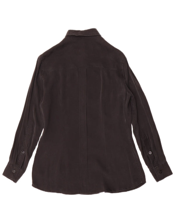 Vintage Womens Shirt Blouse UK 12 Medium Black