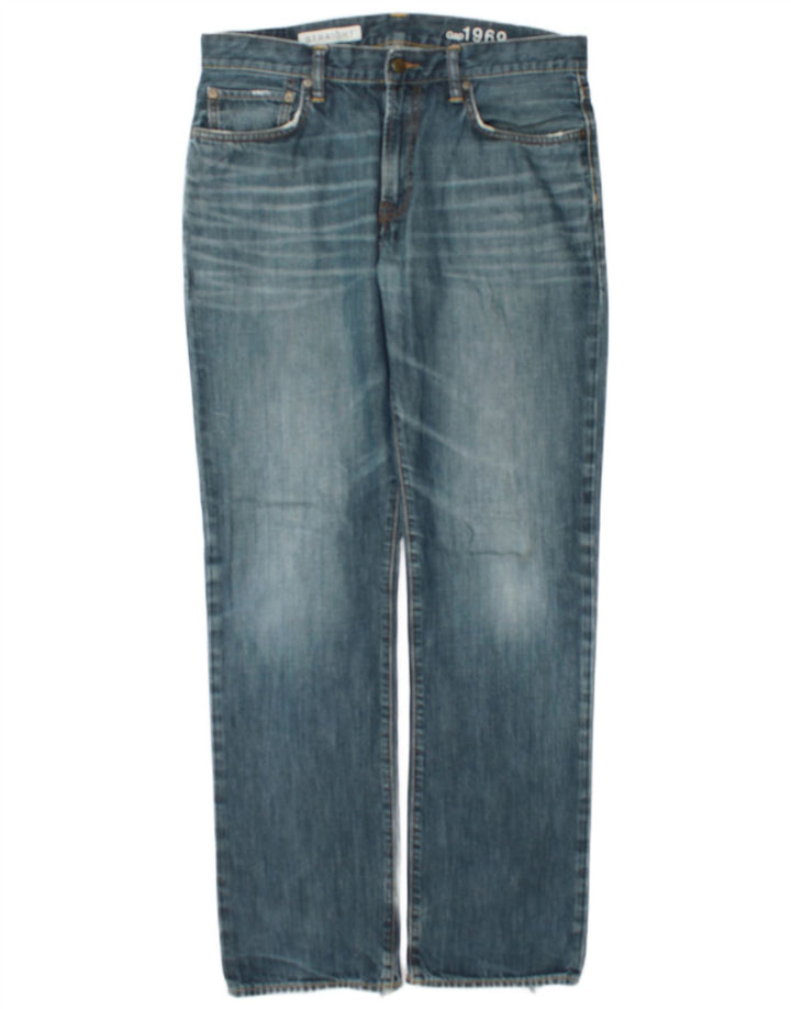 Gap Mens Straight Jeans W34 L34 Blue Cotton