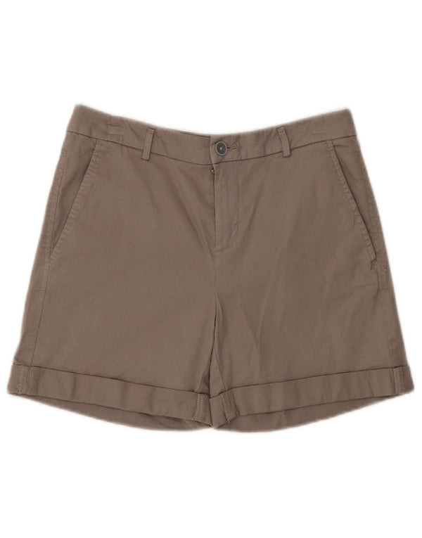 Benetton Womens Chino Shorts UK 8 Small W28 Grey Cotton