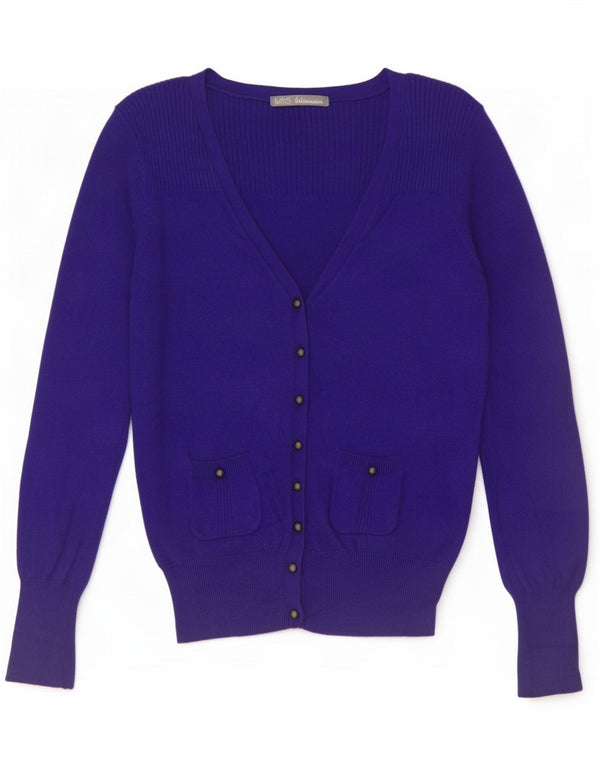 Marks & Spencer Womens Military Cardigan Sweater UK 10 Small Navy Blue