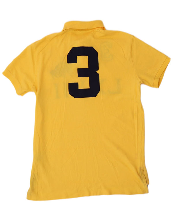 Polo Ralph Lauren Mens Graphic Polo Shirt Medium Yellow Cotton