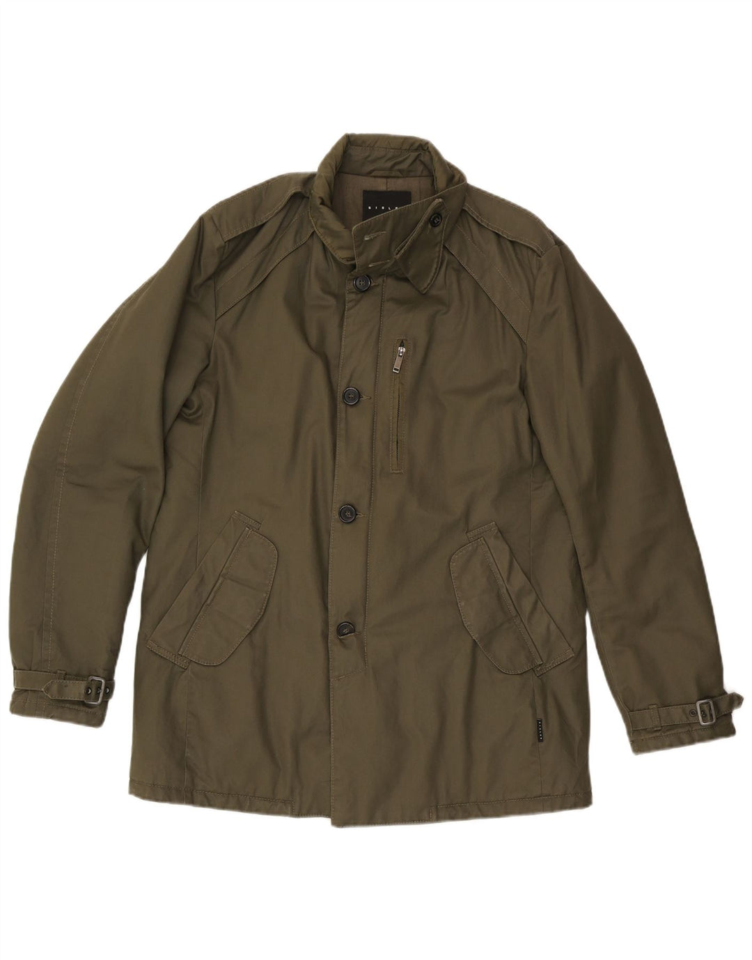 Sisley Mens Military Jacket UK 42 XL Khaki Polyester