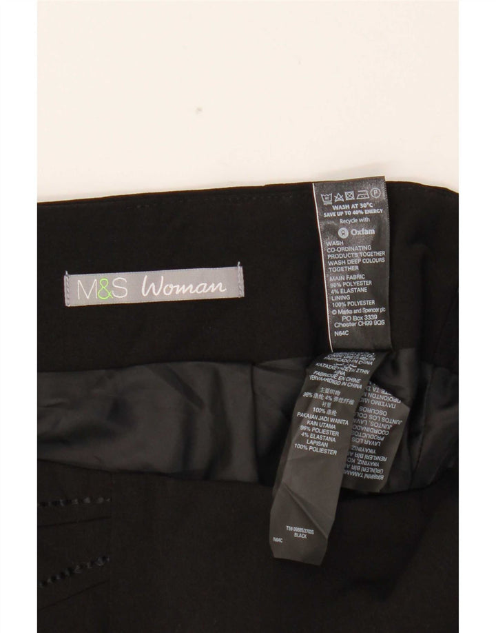 Marks & Spencer Womens Trumpet Skirt UK 10 Small W29 Black Polyester