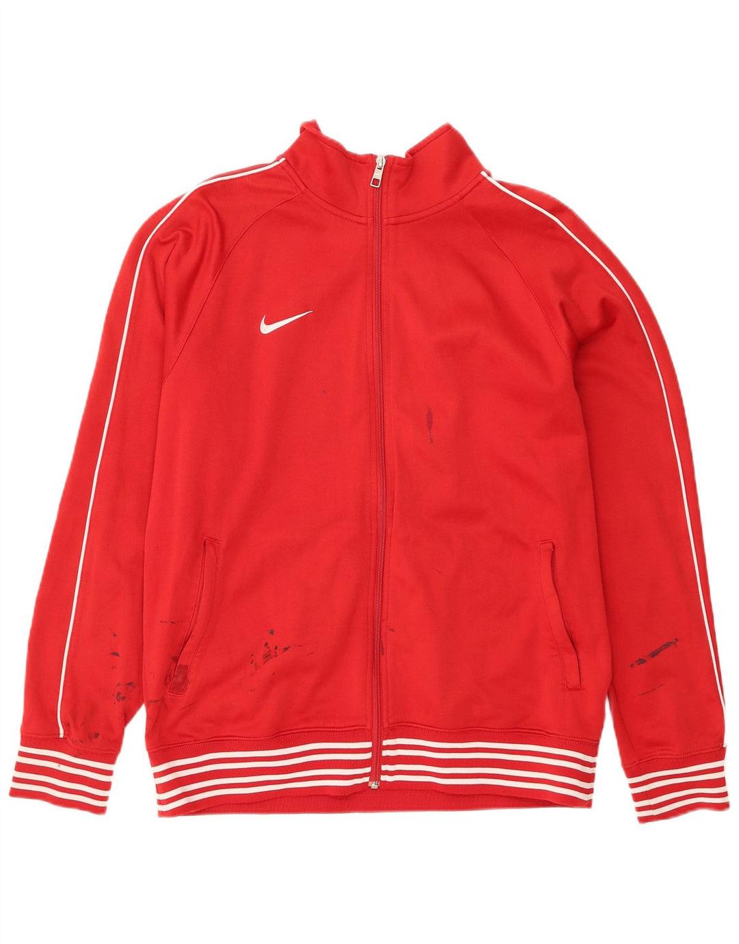Nike Mens Tracksuit Top Jacket Large Red Polyester