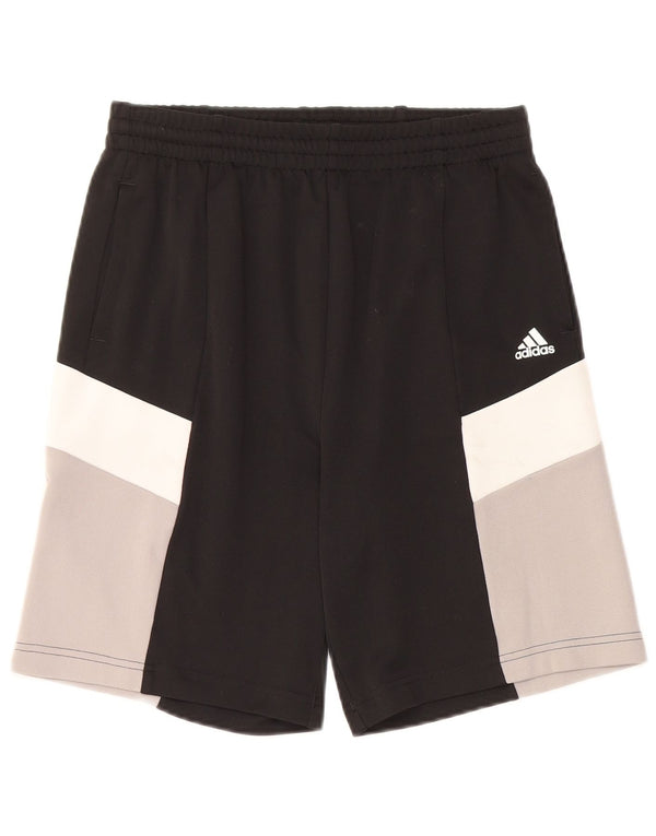 Adidas Boys Sport Shorts 13-14 Years  Black Colourblock Polyester