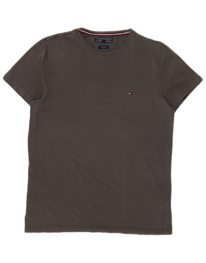 Tommy Hilfiger Mens Slim Fit T-Shirt Top Medium Grey Cotton