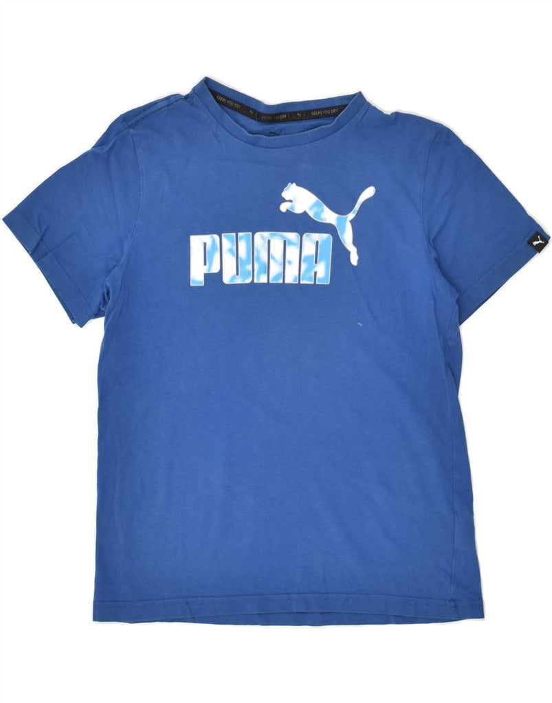 PUMA Boys Graphic T-Shirt Top 13-14 Years Blue Cotton | Vintage Puma | Thrift | Second-Hand Puma | Used Clothing | Messina Hembry 