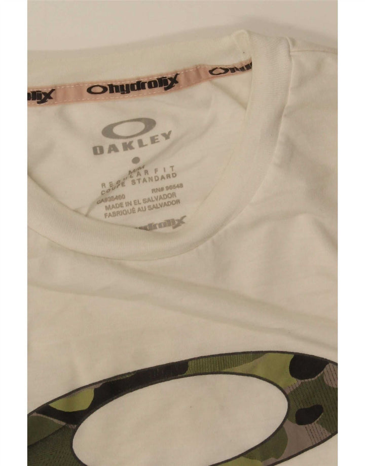 Oakley Mens Regular Fit Graphic T-Shirt Top Medium White