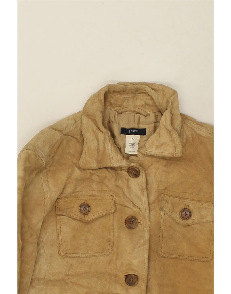J. CREW Womens Suede Jacket UK 16 Large Beige Leather | Vintage J. Crew | Thrift | Second-Hand J. Crew | Used Clothing | Messina Hembry 