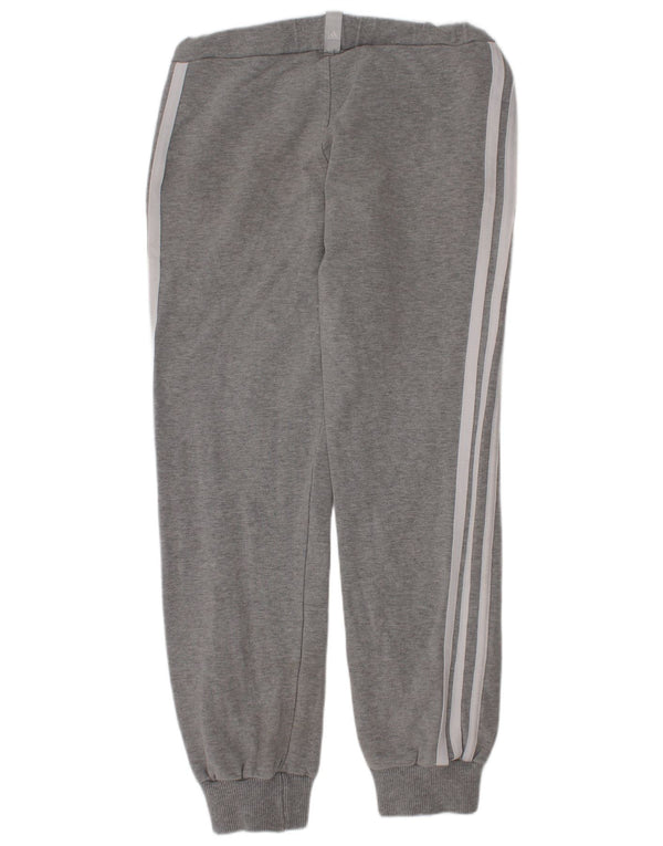 Adidas Girls Tracksuit Trousers Joggers 7-8 Years Grey Cotton