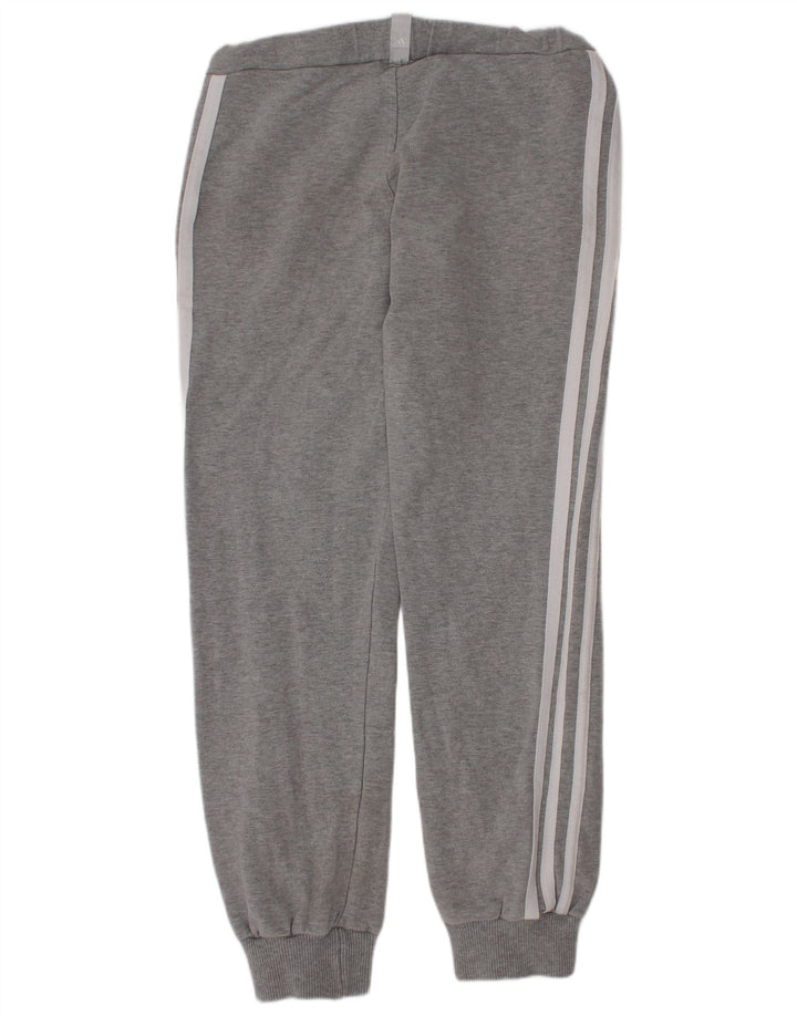 Adidas Girls Tracksuit Trousers Joggers 7-8 Years Grey Cotton