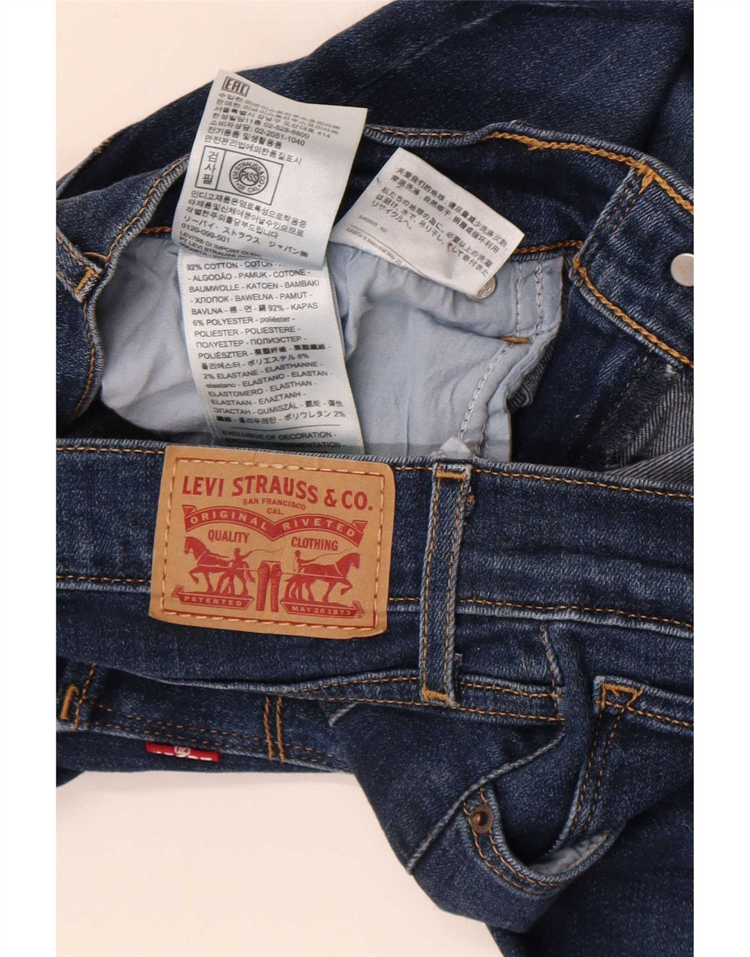 Levi's Womens 724 High Rise Straight Jeans W29 L29 Blue Cotton