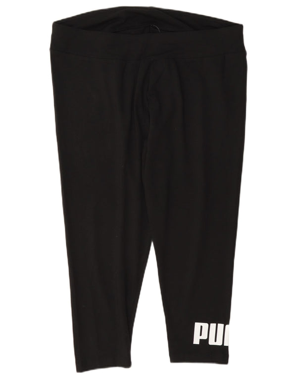 Puma Womens Graphic Capri Leggings UK 18 XL Black Cotton