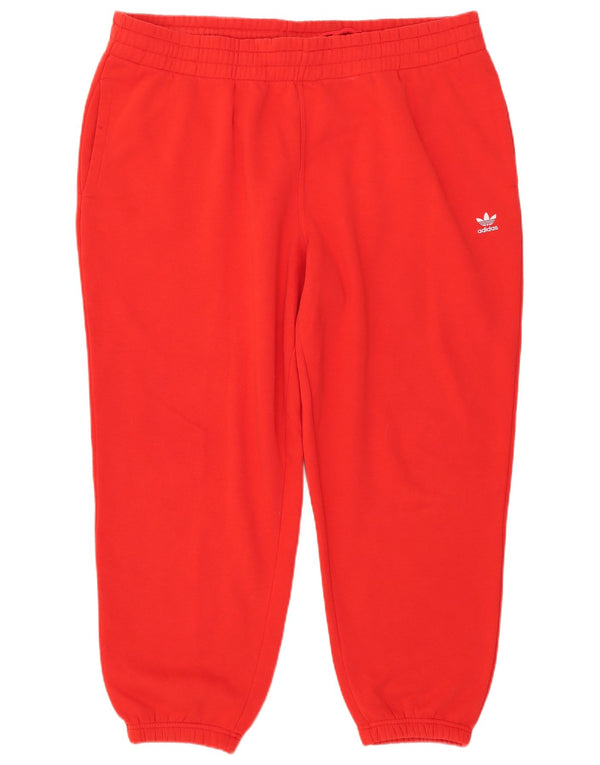 Adidas Womens Tracksuit Trousers Joggers UK 24/26 2XL Red Cotton