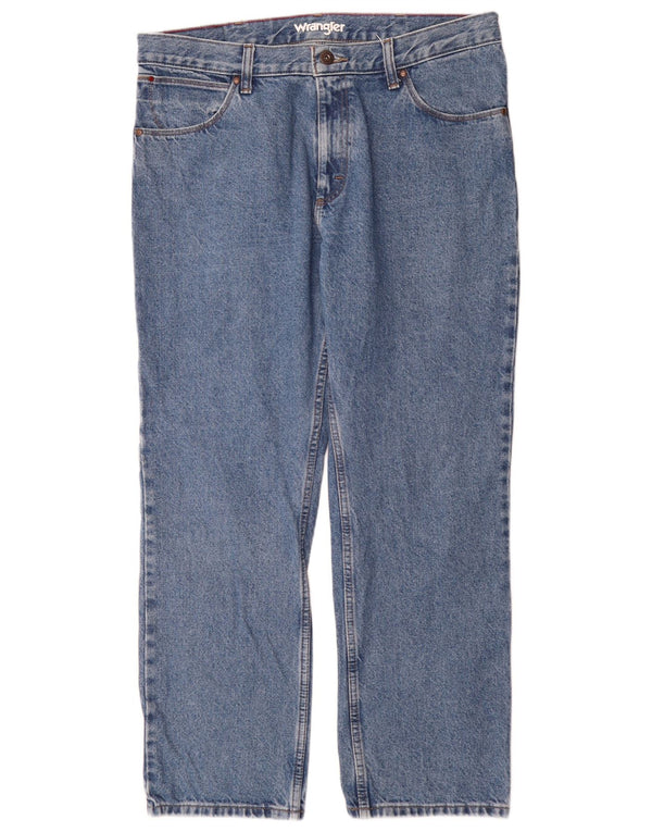 Wrangler Mens Straight Jeans W36 L30 Blue Cotton