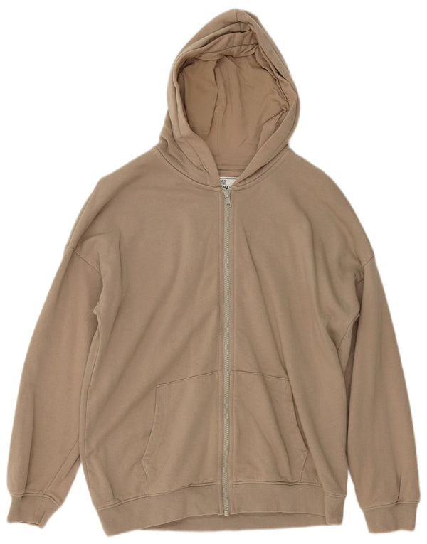 Marks & Spencer Boys Zip Hoodie Sweater 13-14 Years Beige Cotton