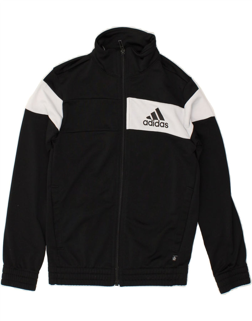 ADIDAS Boys Tracksuit Top Jacket 7-8 Years Black Colourblock Polyester | Vintage Adidas | Thrift | Second-Hand Adidas | Used Clothing | Messina Hembry 