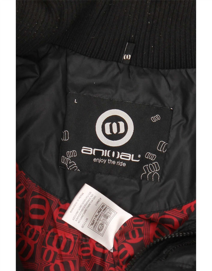 Animal Mens Hooded Padded Jacket UK 40 Large Black Nylon