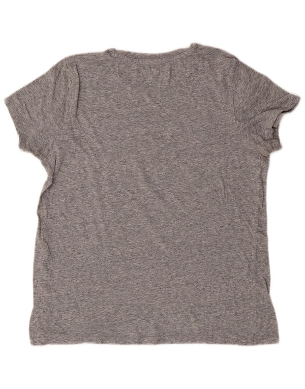 Levi's Womens Graphic T-Shirt Top UK 14 Medium Grey Flecked