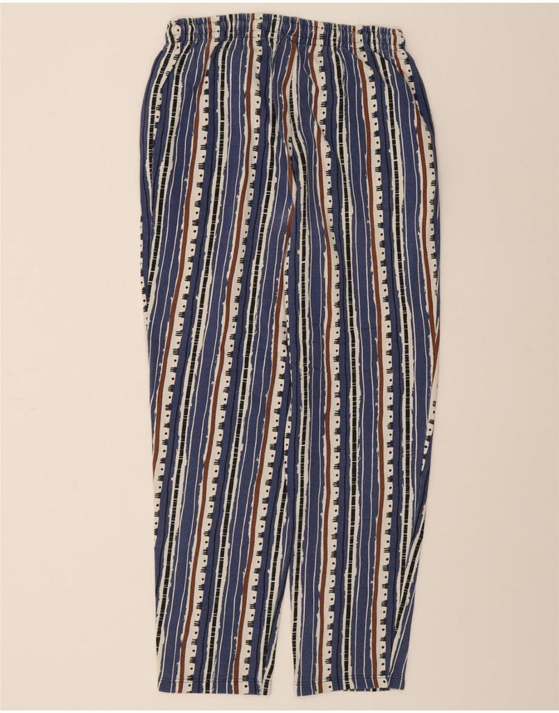 TRIGEMA Womens Tracksuit Trousers UK 14 Medium  Blue Striped Cotton Vintage Trigema and Second-Hand Trigema from Messina Hembry 