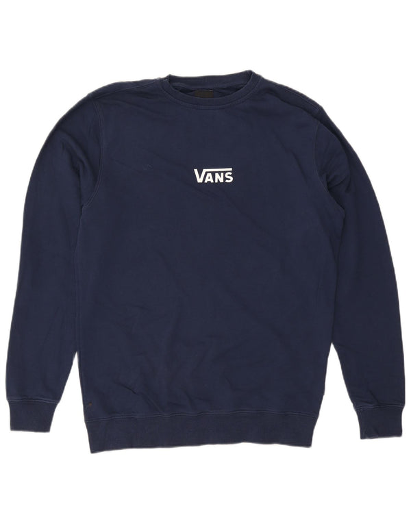 Vans Mens Sweatshirt Jumper Small Navy Blue Cotton