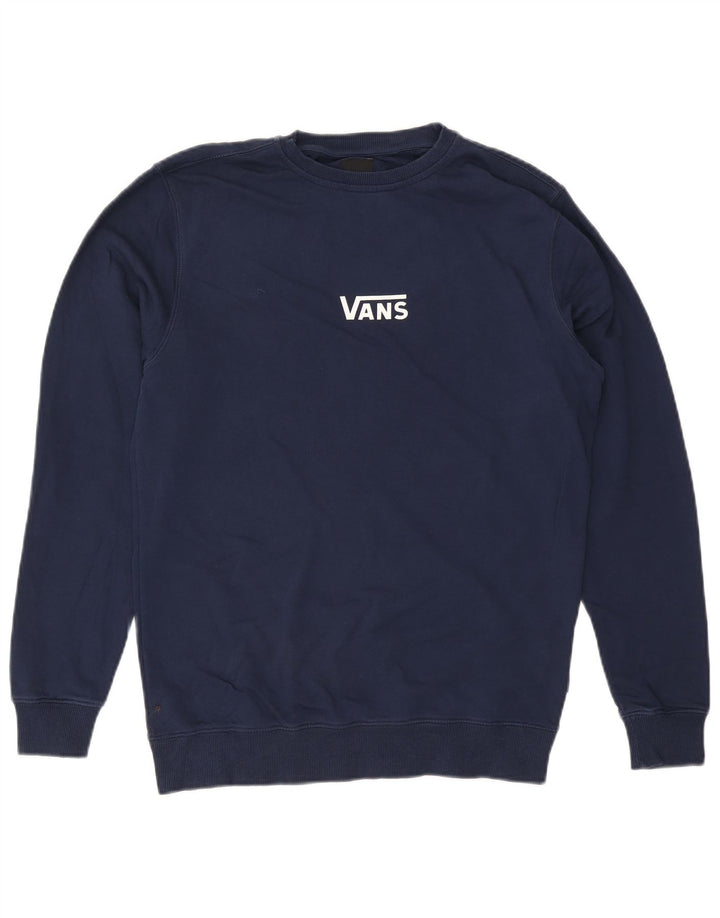 Vans Mens Sweatshirt Jumper Small Navy Blue Cotton