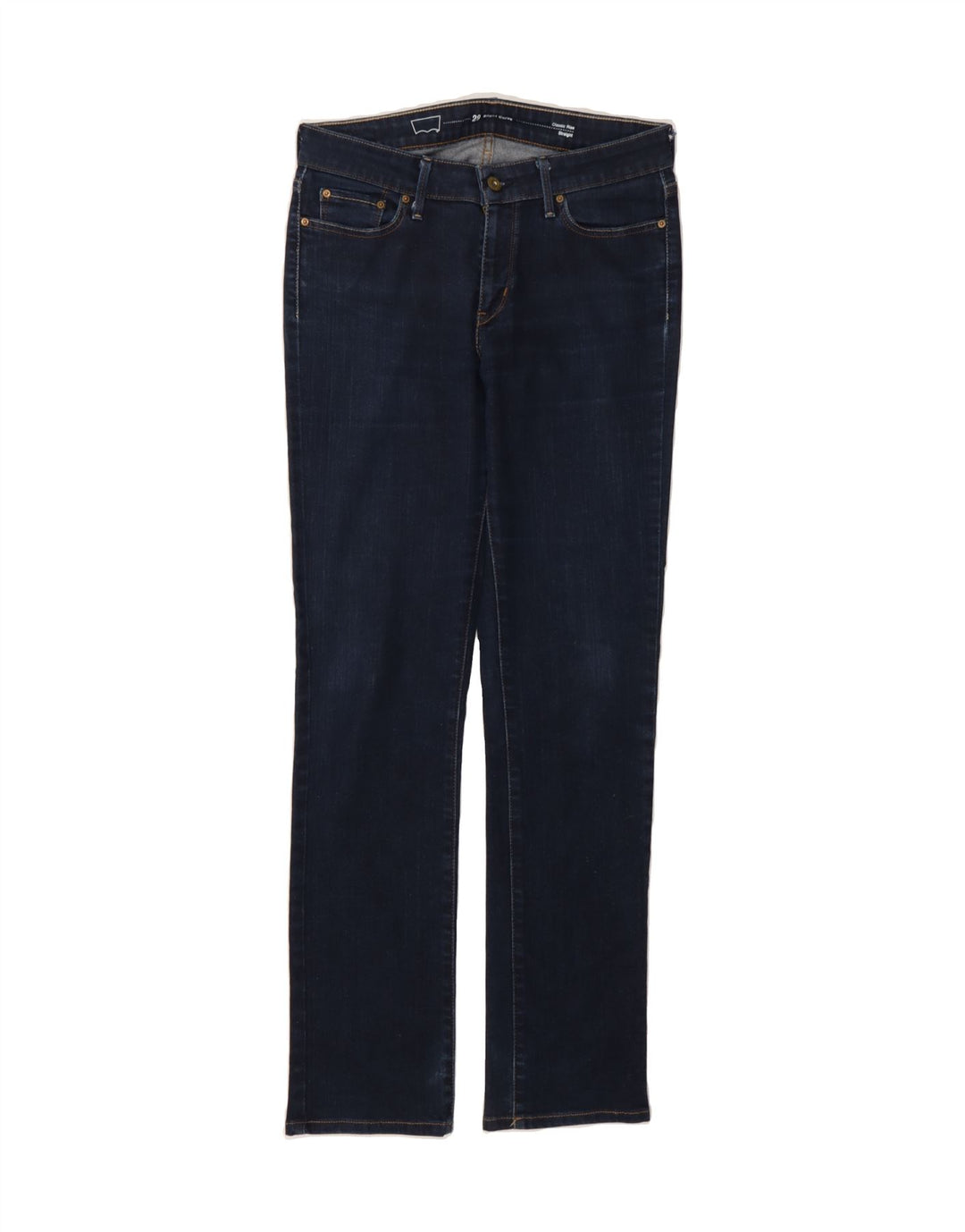 LEVI'S Womens Slight Curve Classic Rise Straight Jeans W29 L34 Navy Blue Vintage Levi's and Second-Hand Levi's from Messina Hembry 