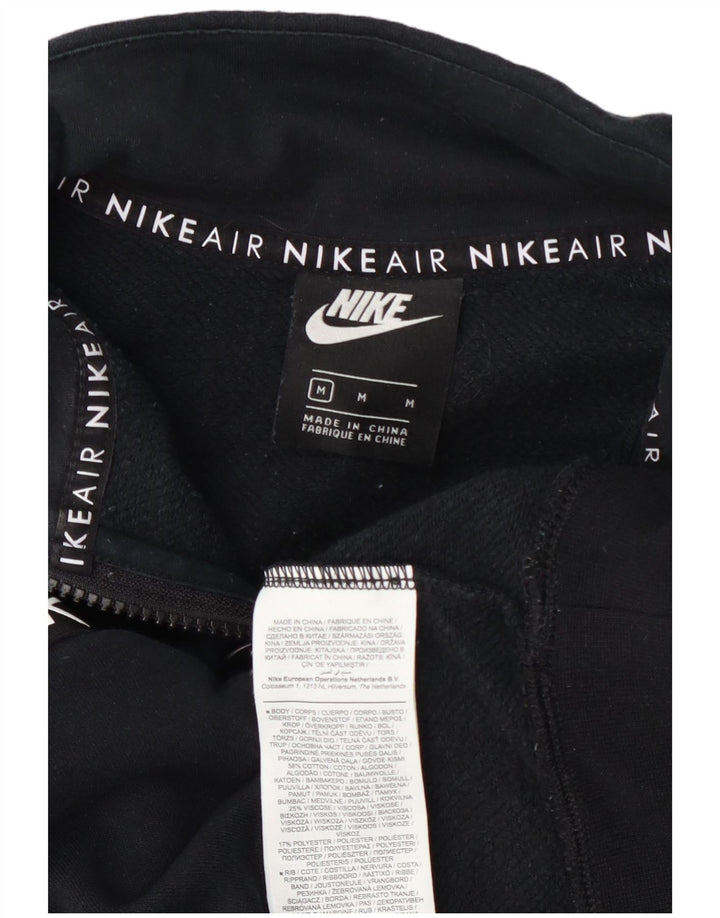 Nike Womens Crop Graphic Zip Neck Sweatshirt Jumper UK 14 Medium Navy Blue