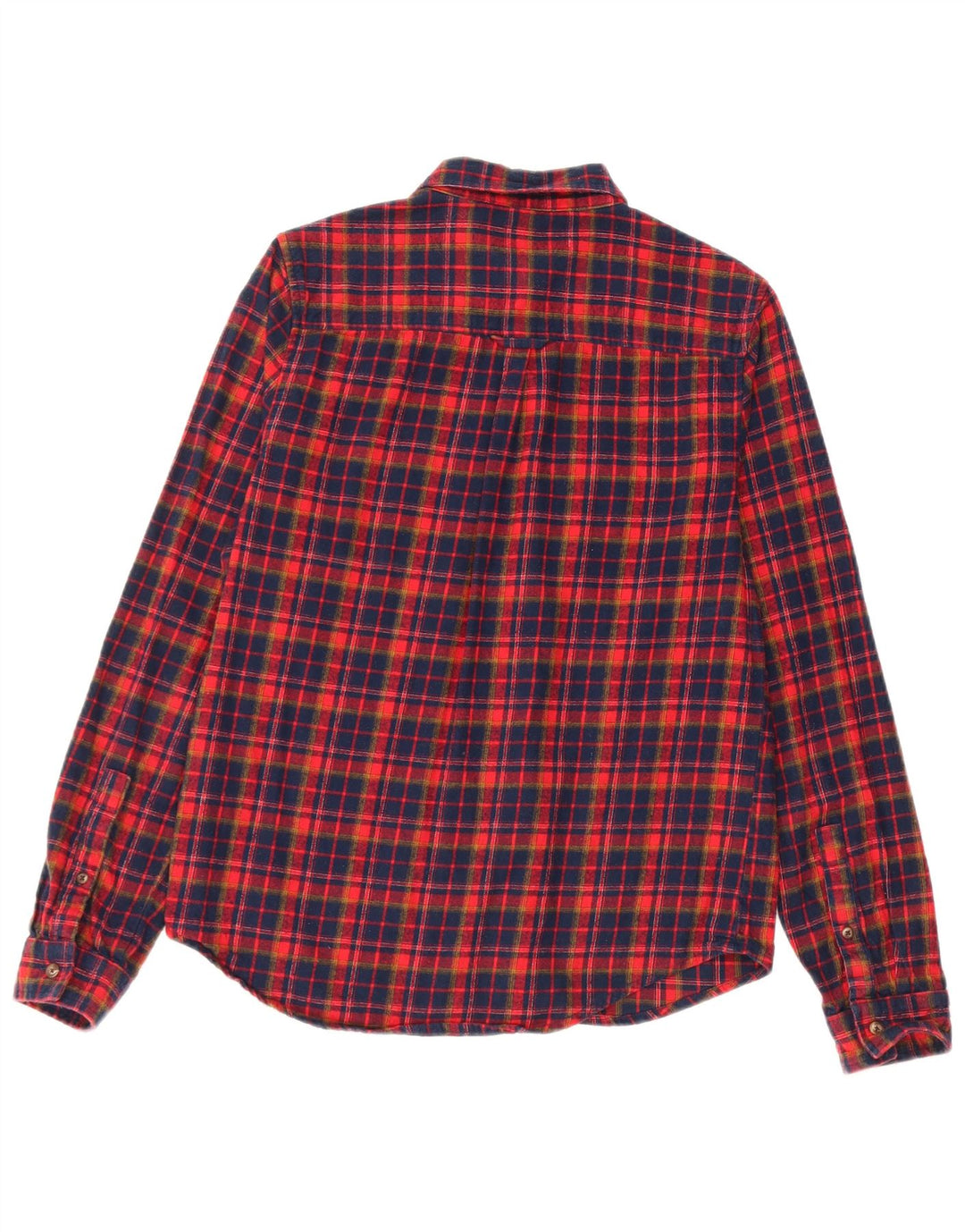 Superdry Womens Flannel Shirt UK 8 Small Navy Blue Check Cotton