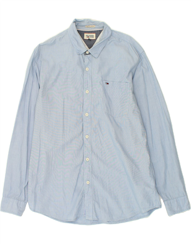 TOMMY HILFIGER Mens Shirt XL Blue Cotton Vintage Tommy Hilfiger and Second-Hand Tommy Hilfiger from Messina Hembry 