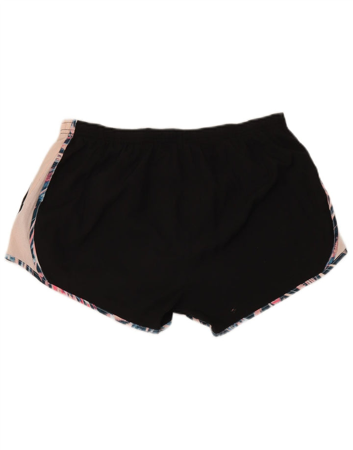 Nike Womens Dri Fit Sport Shorts UK 14 Large  Black Colourblock Polyester