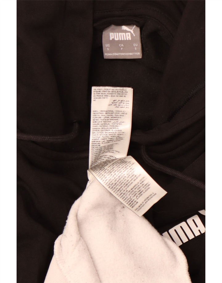 PUMA Mens Graphic Zip Hoodie Sweater Small Black Colourblock Cotton