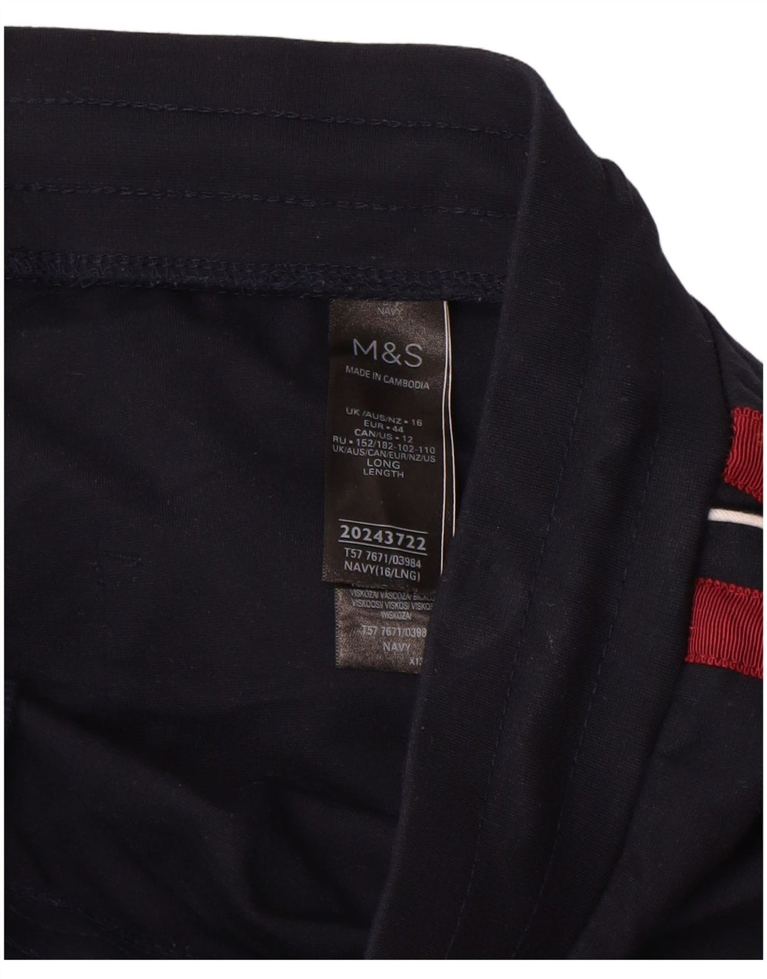 MARKS & SPENCER Womens Tracksuit Trousers UK 16 Large  Navy Blue Viscose