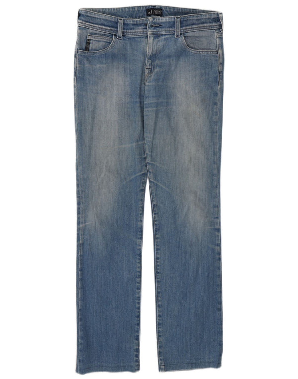 Armani Womens Straight Jeans W27 L32 Blue Cotton