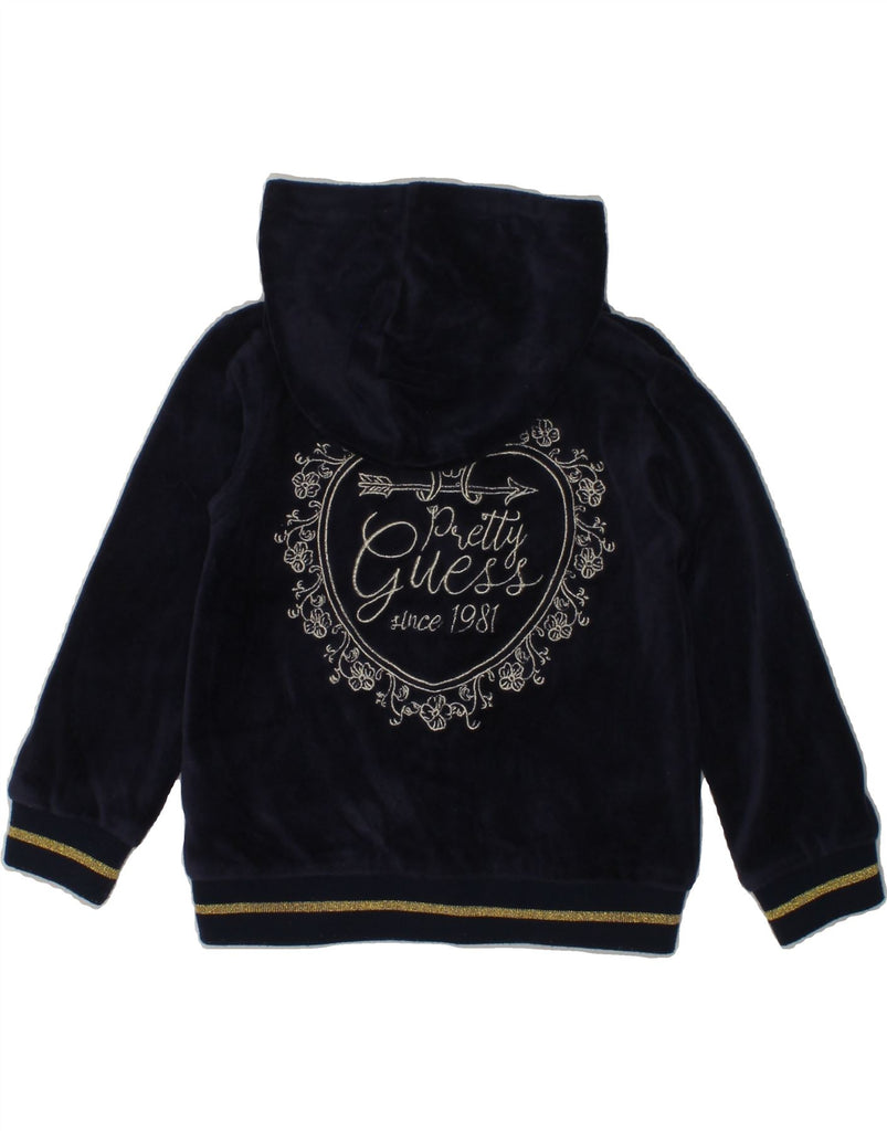 GUESS Baby Girls Graphic Zip Hoodie Sweater 18-24 Months Navy Blue | Vintage Guess | Thrift | Second-Hand Guess | Used Clothing | Messina Hembry 